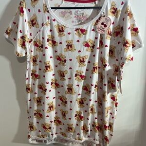 White Teddy Bear Print Kids Shirt